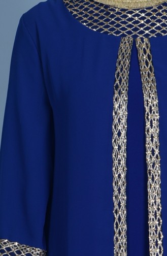 Glittered Evening Dress 7005-01 Saxon Blue 7005-01