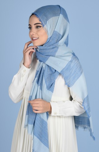 Double Colour Net Shawl 50310-03 Blue Ice Blue 03