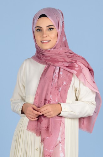 Decorated Cotton Shawl 50311-02 Dry Rose 02
