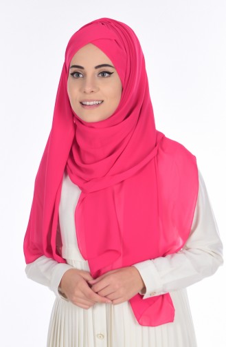 Chiffon Schal mit Bonnet 17021-25 Fuchsia 17021-25