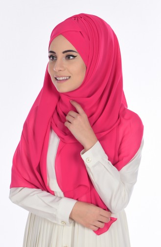 Chiffon Schal mit Bonnet 17021-25 Fuchsia 17021-25