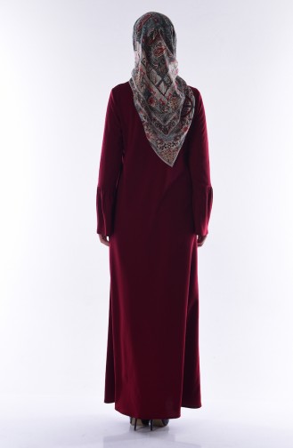Weinrot Hijab Kleider 8083-01