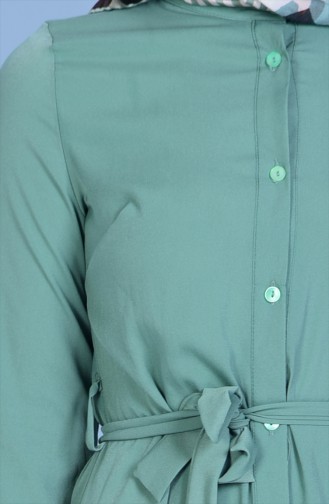 Tunic with Buttons and Belt 1000-07 Almond Green 1000-07