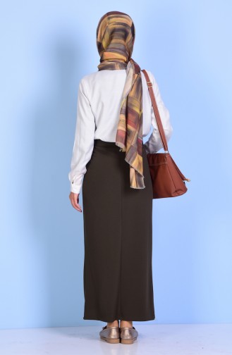 Plus Size Elastic Pencil Skirt 7107-04 Khaki 7107-04
