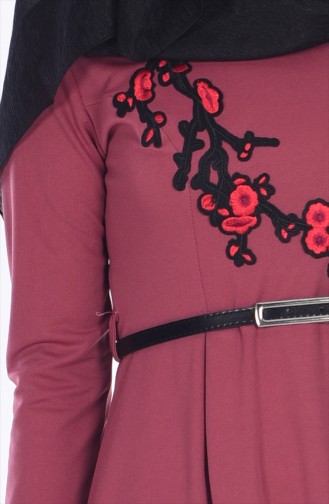 Decorated Belt Dress 5064-08 Dry Rose 5064-08