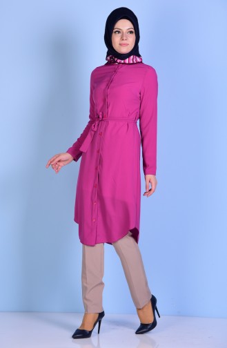 Tunic with Buttons and Belt 1000-03 Dry Rose 1000-03