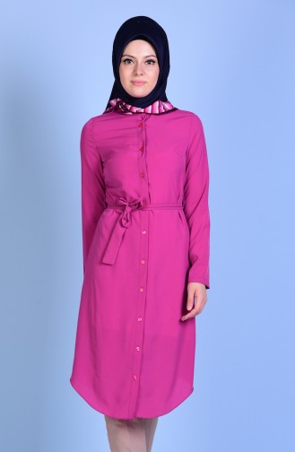 Tunic with Buttons and Belt 1000-03 Dry Rose 1000-03