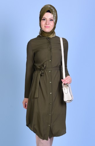 Tunic with Buttons and Belt 1000-02 Khaki 1000-02