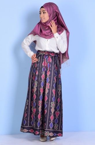Jakarlı Etek 2032-04 Lacivert