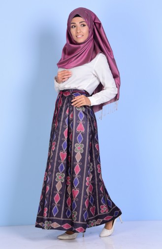 Jakarlı Etek 2032-04 Lacivert