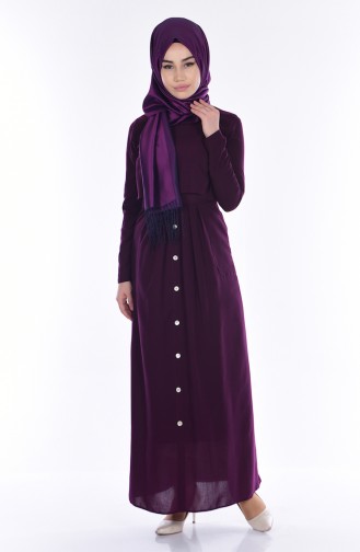 Pocket Pleated Dress 4059-11 Purple 4059-11