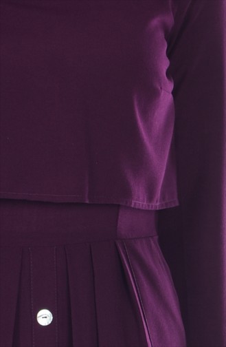 Pocket Pleated Dress 4059-11 Purple 4059-11