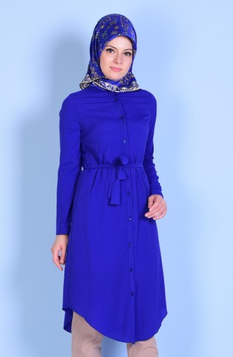 Tunic with Buttons and Belt 1000-06 Saxon Blue 1000-06