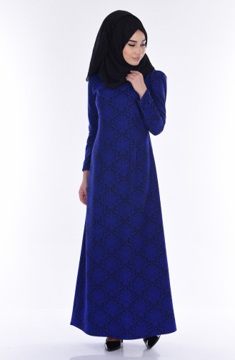 Saxe Hijab Dress 7135-02