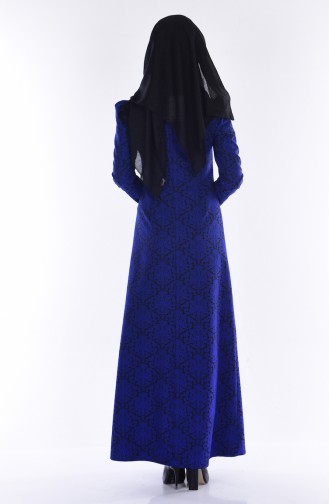Saxe Hijab Dress 7135-02