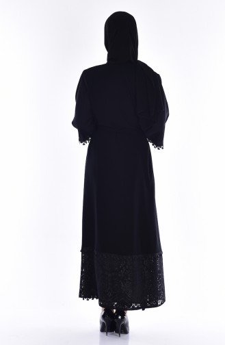 فستان لون كاكي أسود 7707A-02
