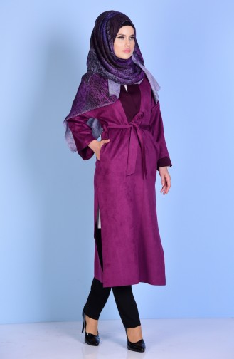 Wildleder Cape mit Gürtel 4427-01 Zwetschge 4427-01