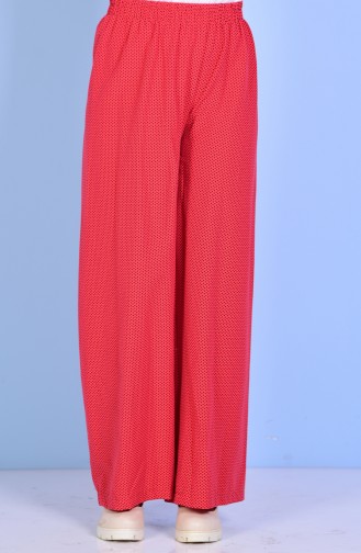 Decorated Flared Trousers 8001N-01 Red 8001N-01