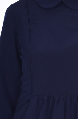 Pocket Detailed Tunic 0107-01 Navy Blue 0107-01