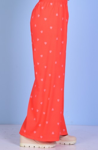 Decorated Flared Trousers 8001K-01 Coral 8001K-01