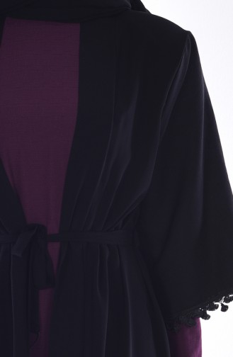 فستان لون بنفسجي أسود 7707A-01