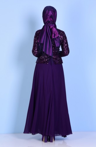 Lila Hijab-Abendkleider 5086-06