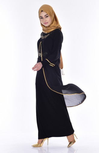 Schwarz Hijab-Abendkleider 7003-03
