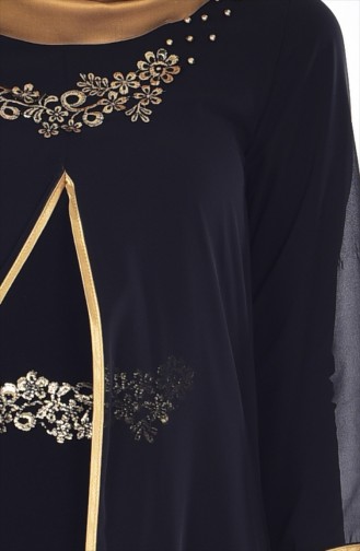 Black Hijab Evening Dress 7003-03