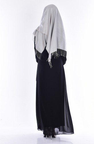 Chiffon Stone Dress 99085-02 Black 99085-02