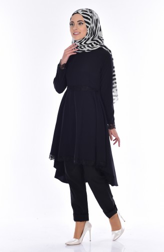 Lace Detailed Tunic 2055-01 Black 2055-01
