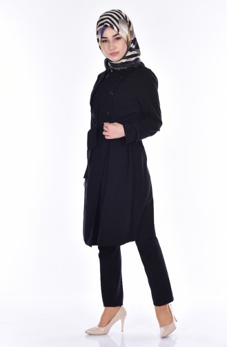 Buttoned Trenchcoat 4426-01 Black 4426-01