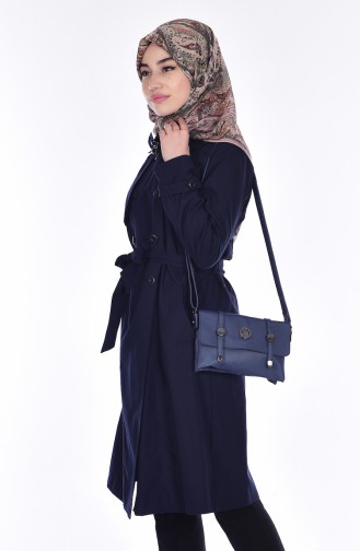 Navy Blue Trench Coats Models 4426-03