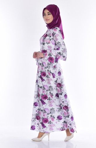 Lilac Hijab Dress 1245-12