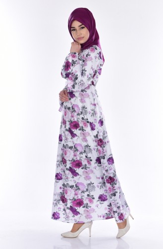 Lilac Hijab Dress 1245-12