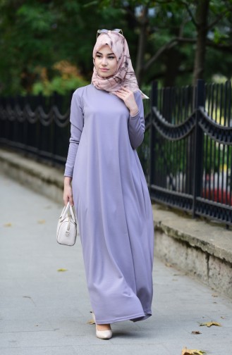 Gray Hijab Dress 2112-07