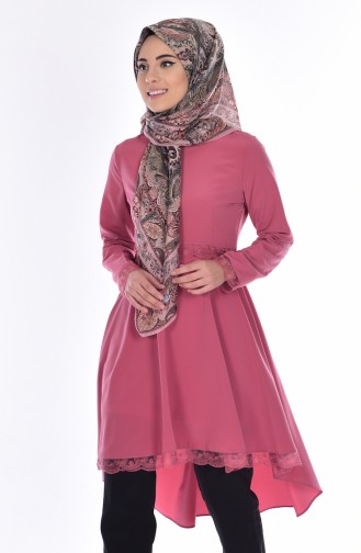 Lace Detailed Tunic 2055-09 Dry Rose 2055-09