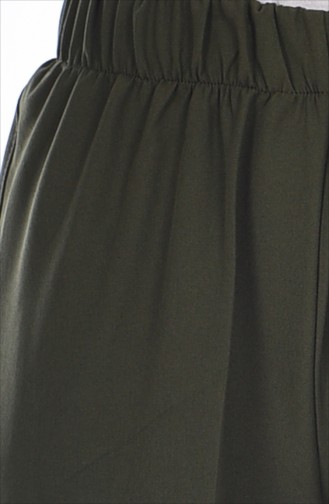 Elastic Flared Trousers 6601-10 Khaki 6601-10