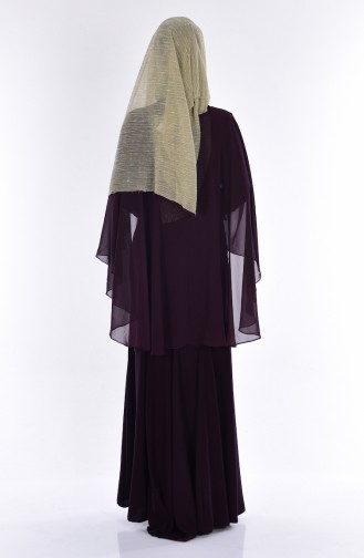 Dunkelviolett Hijab-Abendkleider 7007-01