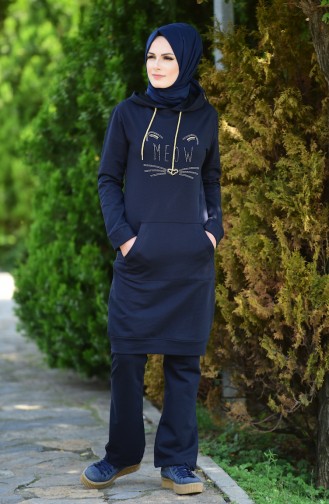 Islamic Sportswear Hoodie 17036-02 Navy Blue 17036-02