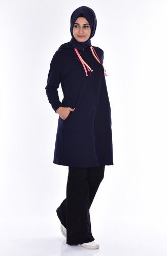 Sports Coat with Hood 7001-01 Navy Blue 7001-01