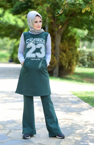 Islamic Sportswear with Print 0373-04 Green 0373-04