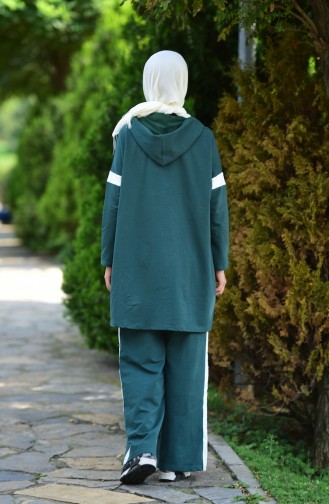Islamic Sportswear Suit with Zipper 4202-01 Jade Green 4202-01