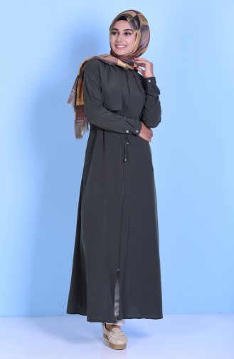 Light Khaki Green Abaya 1805-11