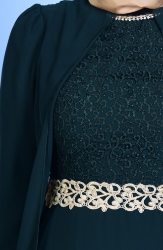 Green Hijab Evening Dress 52622-01