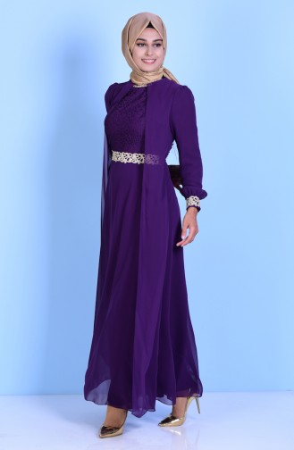 Lila Hijab-Abendkleider 52622-06