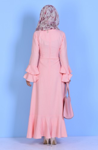 Salmon Hijab Dress 5002-04