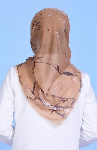 Decorated Cotton Scarf 50324-02 Milky Brown 02