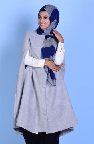 Poncho with Buttons 17571-08 Grey 17571-08