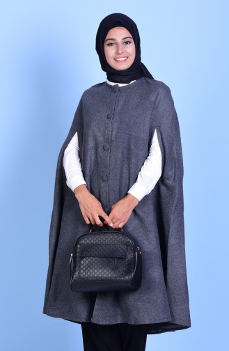 Poncho with Buttons 17571-07 Dark Grey 17571-07