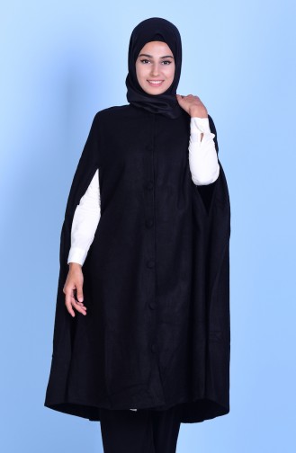 Poncho with Buttons 17571-01 Black 17571-01